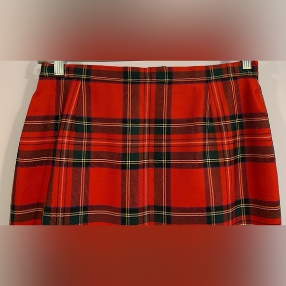 Excellent Condition, O'Neil of Dublin, Red Plaid, 100% Wool, Pencil Skirt, Sz 14 - Picture 3 of 8